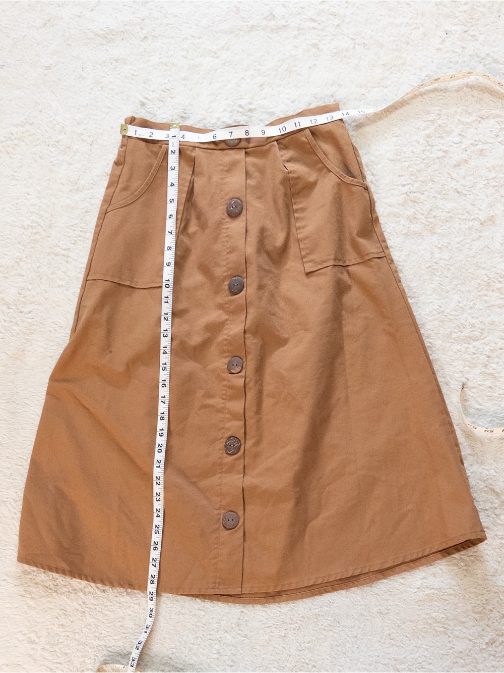Modern Attraction Rust Brown Button Front Midi Skirt Size Medium - Picture 6 of 9